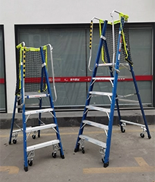 FRP Platfrom Ladder With 4 Wheels
